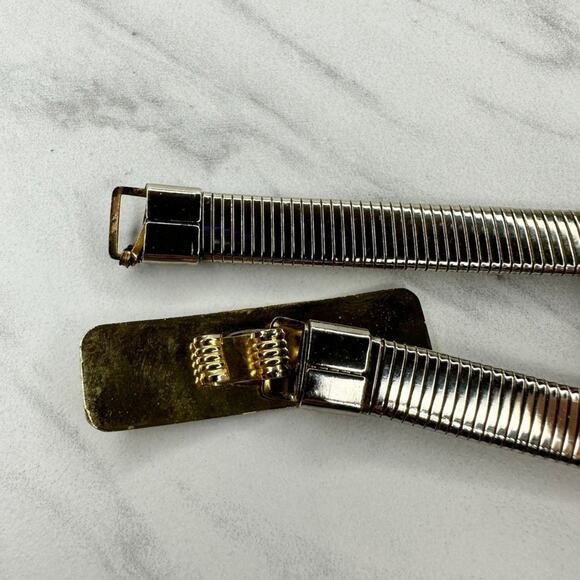 Vintage Bar Buckle Coil Stretch Cinch Belt Size S/M - Picture 14 of 14